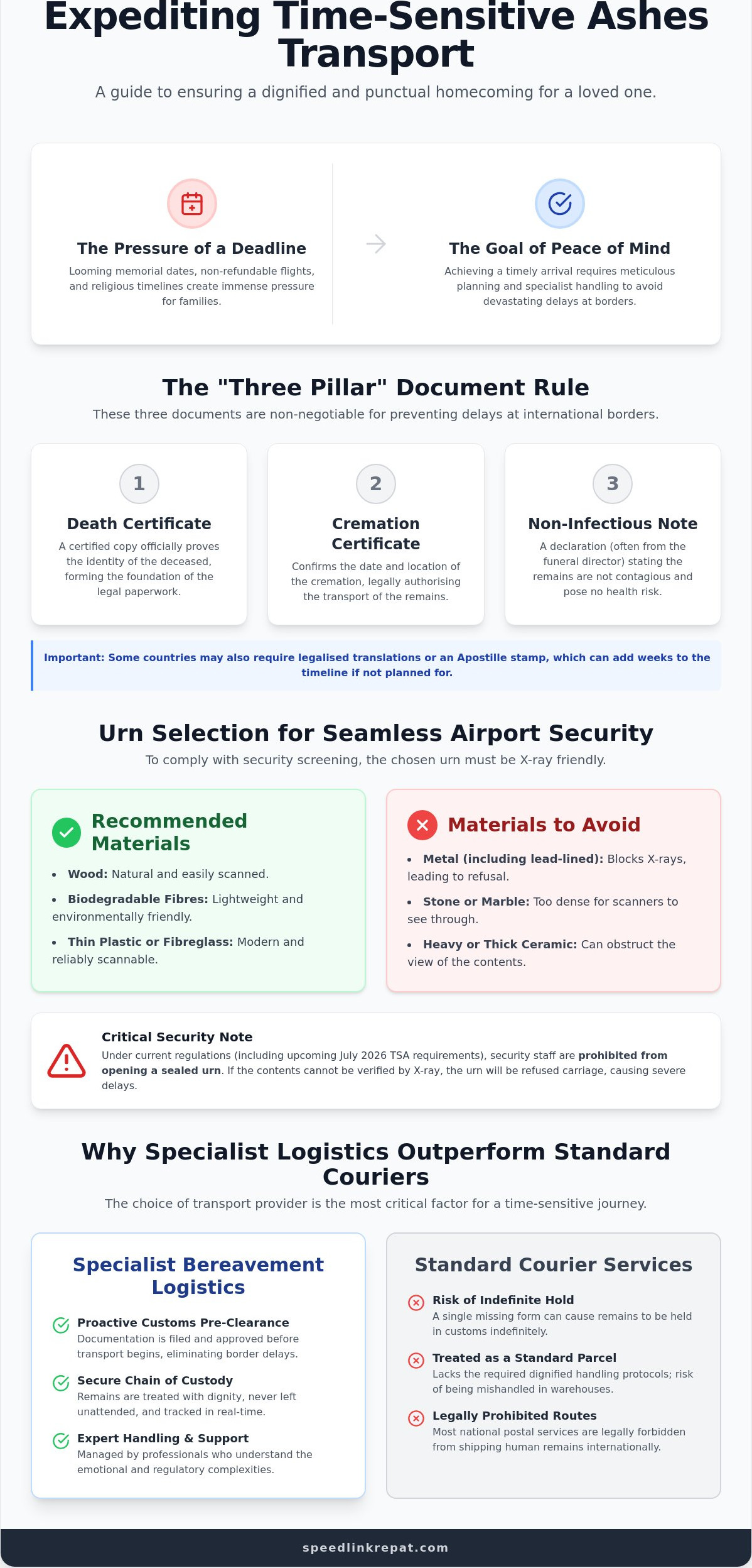 Time-Sensitive Ashes Transport: Navigating Urgent International Repatriation